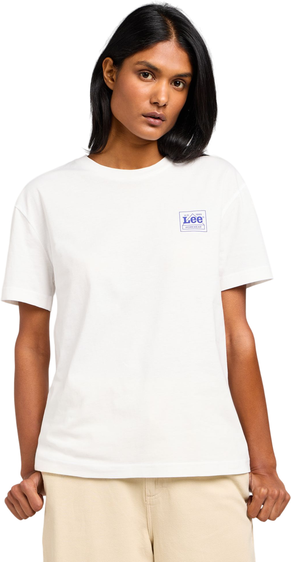 

Футболка женская Lee RELAXED CREW TEE белая XS, Белый, RELAXED CREW TEE