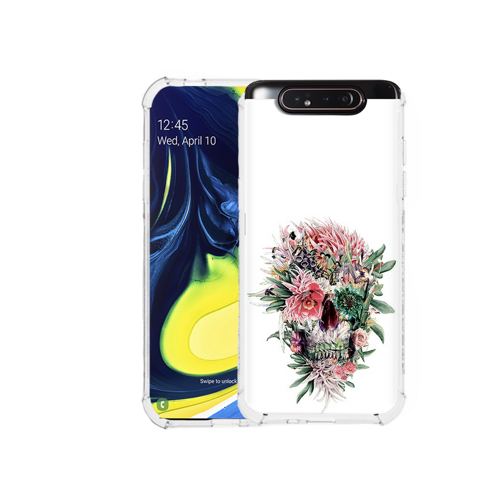 

Чехол MyPads Tocco для Samsung Galaxy A80 череп из цветов (PT128473.599.677), Прозрачный, Tocco