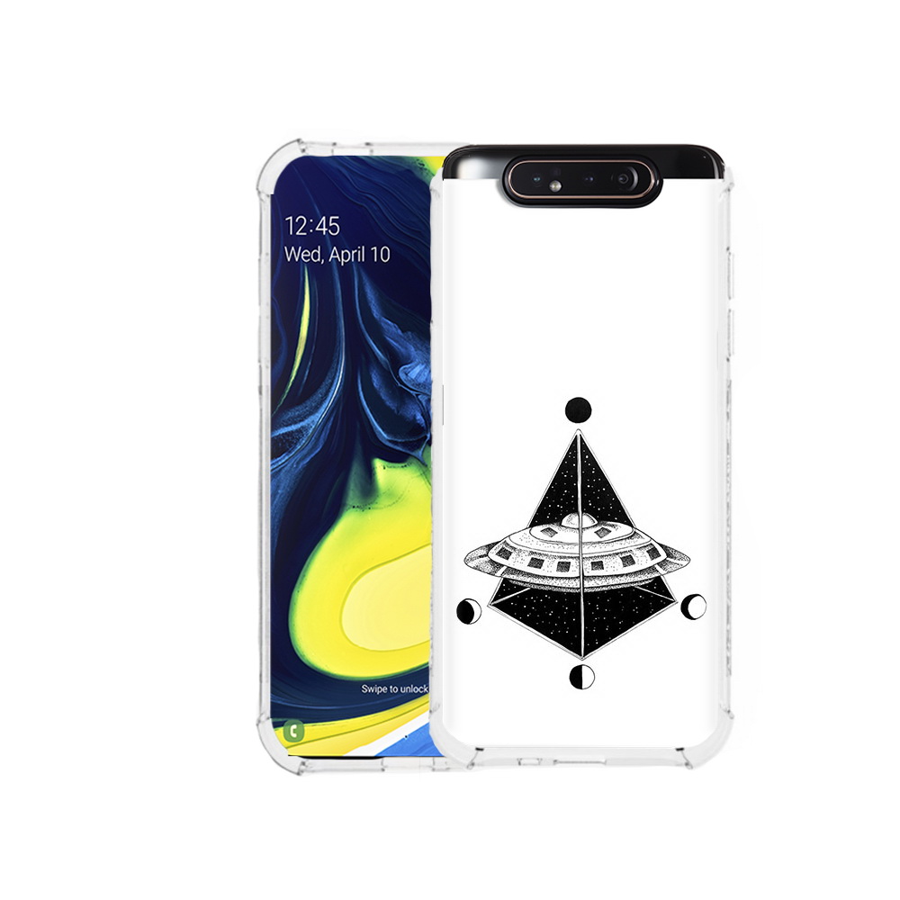 Чехол MyPads Tocco для Samsung Galaxy A80 черно белая летающая тарелка (PT128473.599.679)