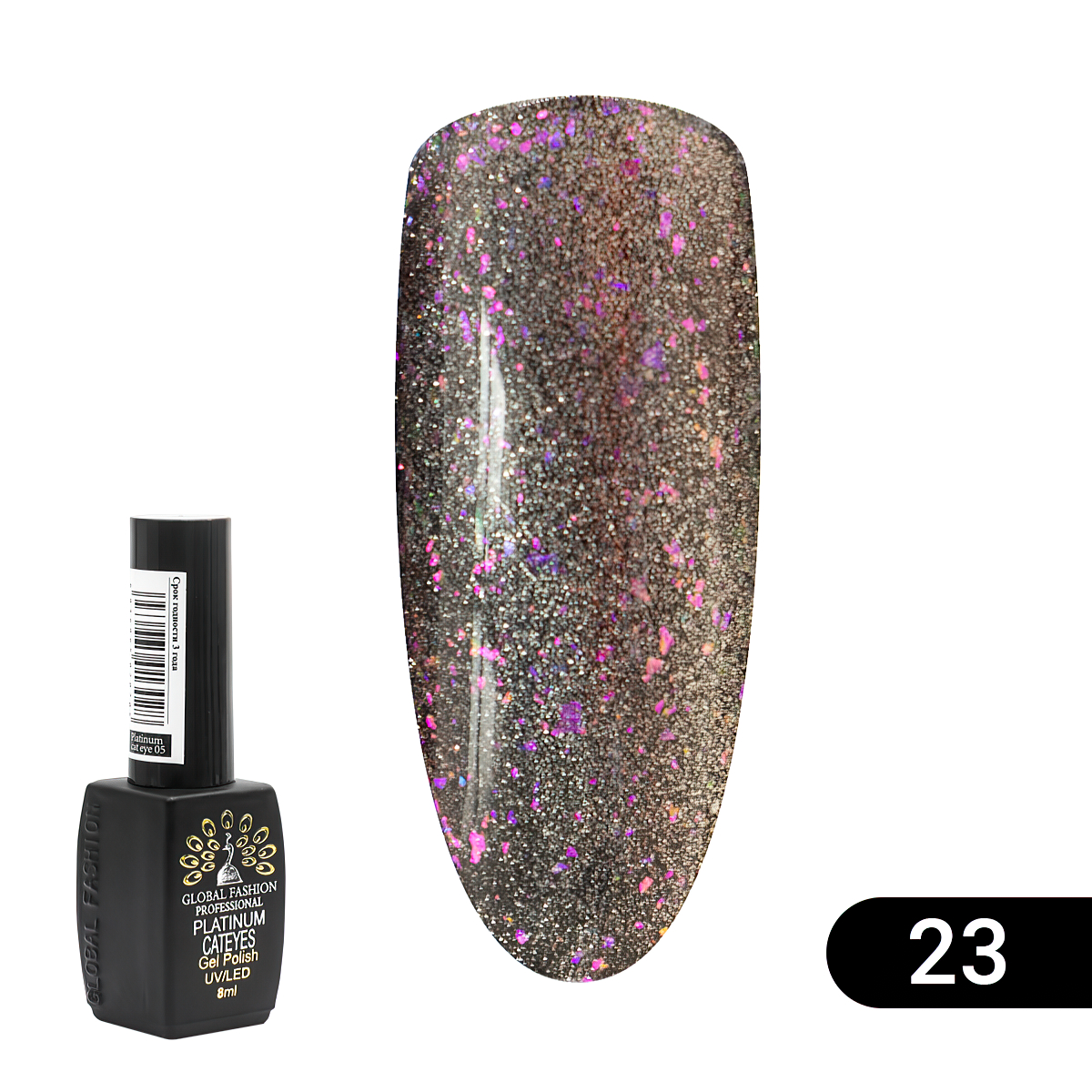 

Гель-лак Global Fashion кошачий глаз Platinum 23