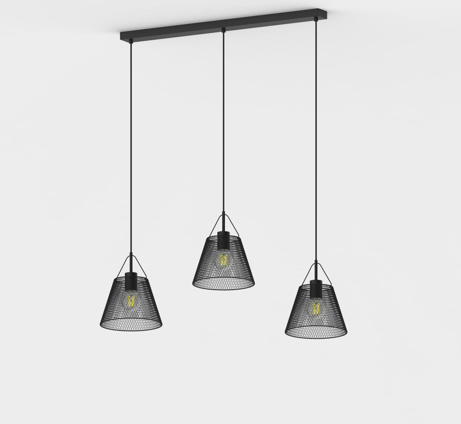 

Подвесной светильник HIPER H155-4 3 плафона E27 60Вт BLACK