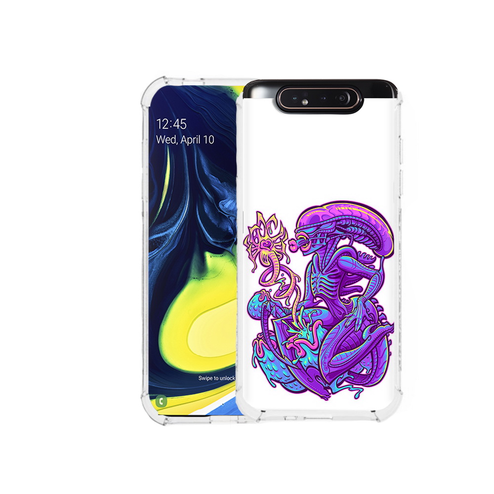 

Чехол MyPads Tocco для Samsung Galaxy A80 чужой фиолетовый цвет (PT128473.599.693), Прозрачный, Tocco