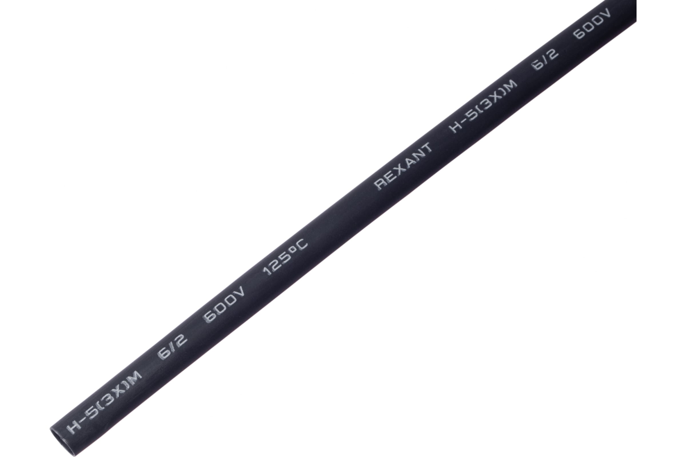 Термоусаживаемая трубка клеевая REXANT 6,02,0 мм, черная, 1 м