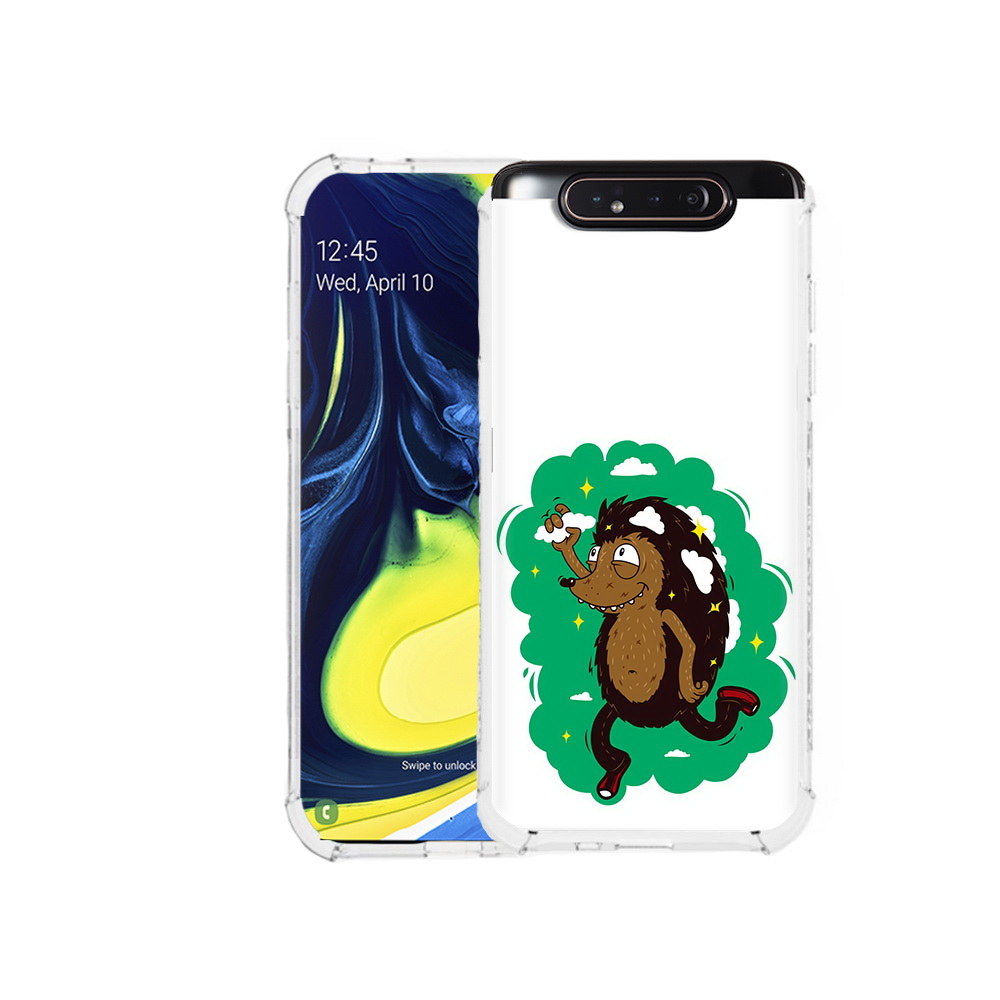 

Чехол MyPads Tocco для Samsung Galaxy A80 Ежик в облаках (PT128473.599.77), Прозрачный, Tocco