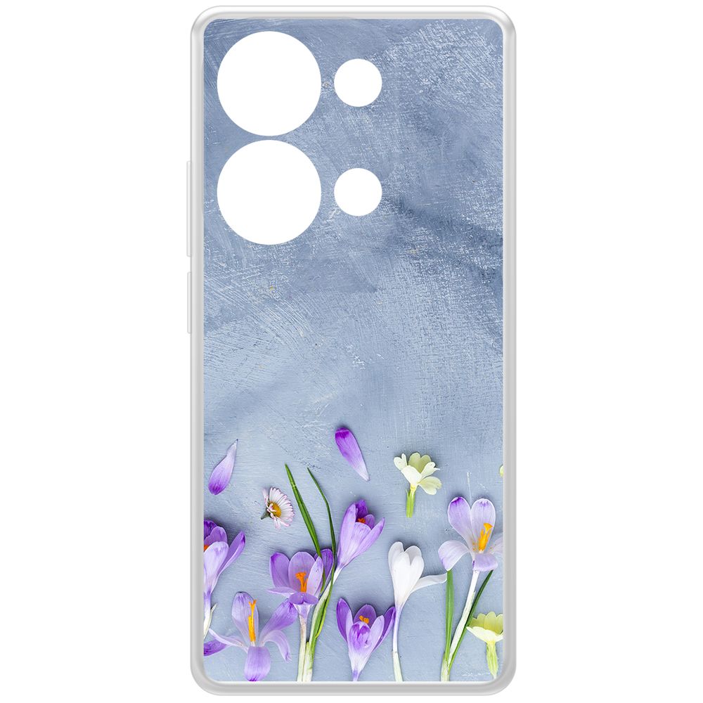 

Чехол-накладка Krutoff Clear Case Цветочное настроение для Xiaomi Poco M6 Pro 4G, Прозрачный