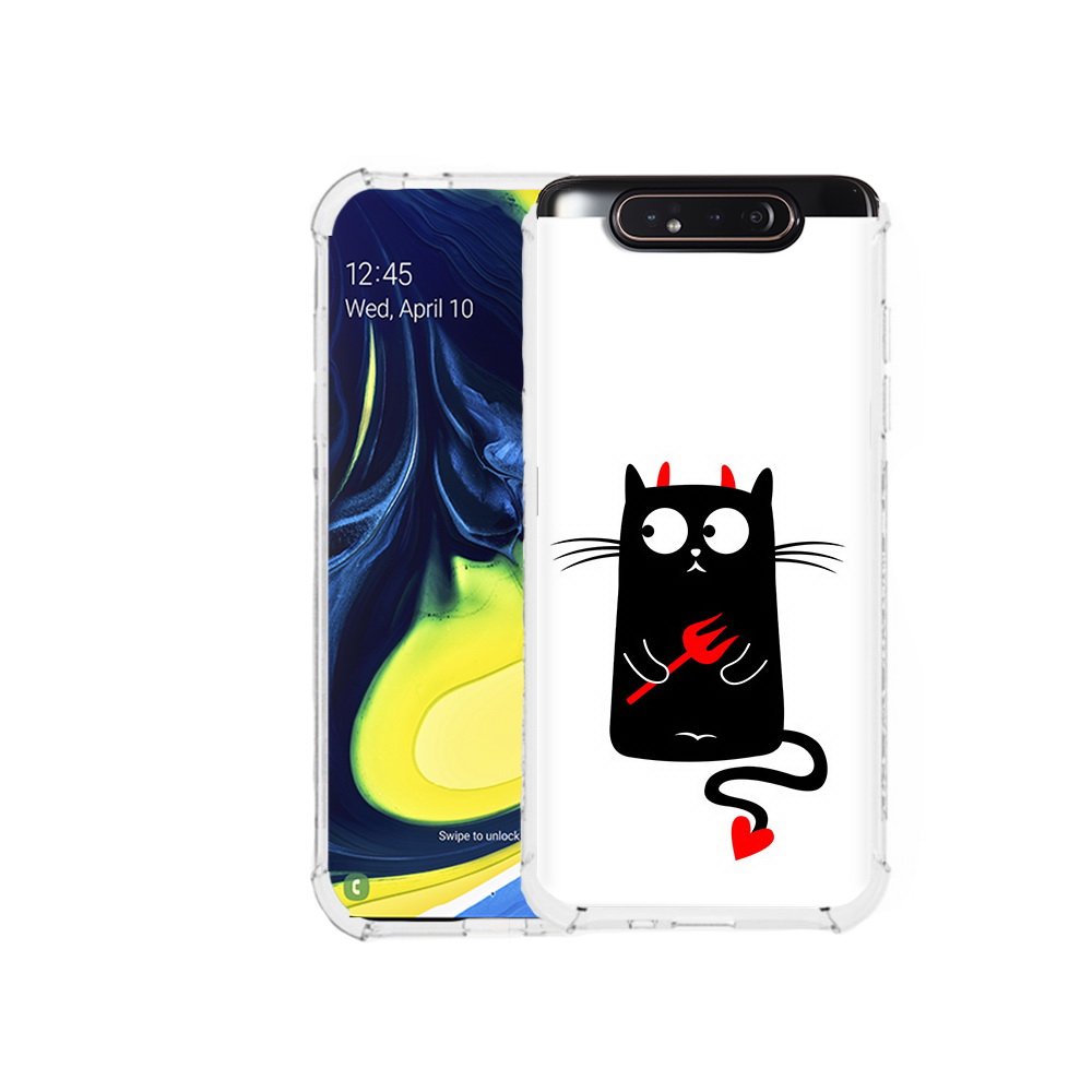 

Чехол MyPads Tocco для Samsung Galaxy A80 Кот демон (PT128473.599.97), Прозрачный, Tocco