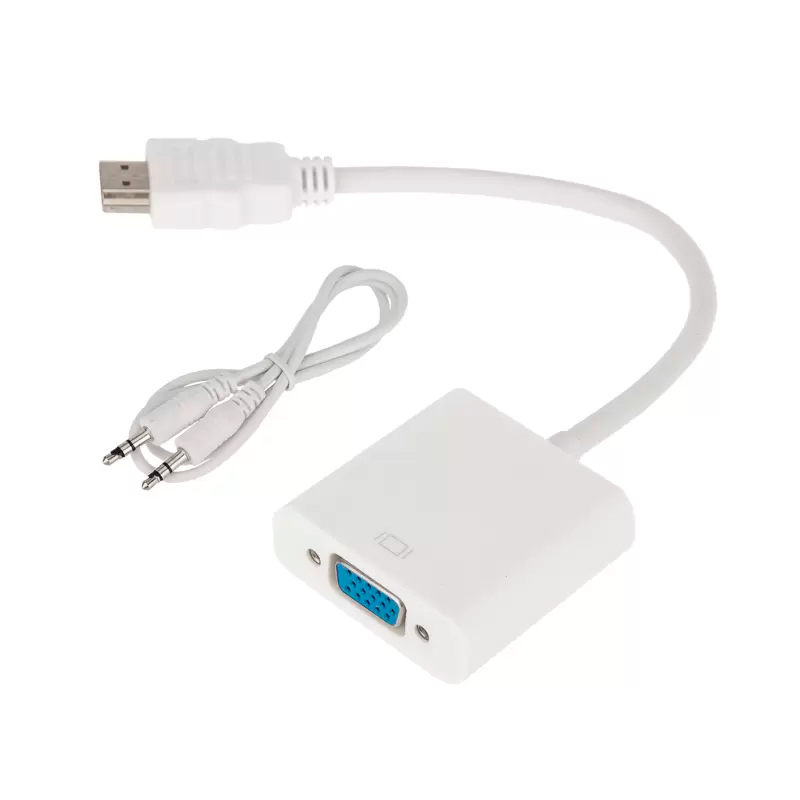 Переходник Rexant HDMI - VGA + Jack 3.5 вилка-розетка м  белый