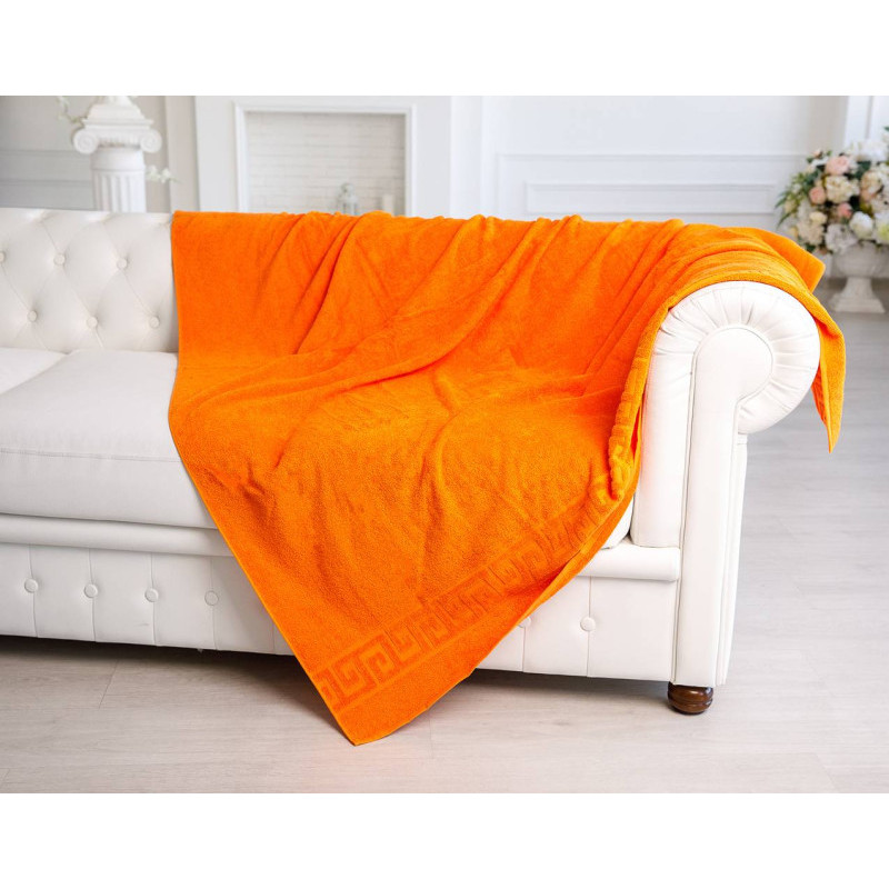 Махровая простынь 150х200 см (Баракат-Текс) Апельсиновый