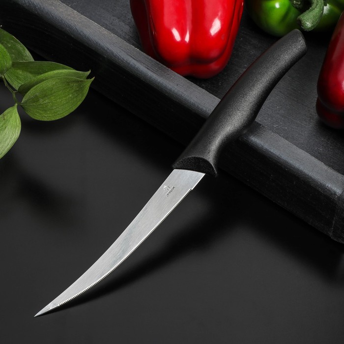 Нож Доляна «Грайм» для цитрусовых, лезвие 11,5 см, цвет чёрный