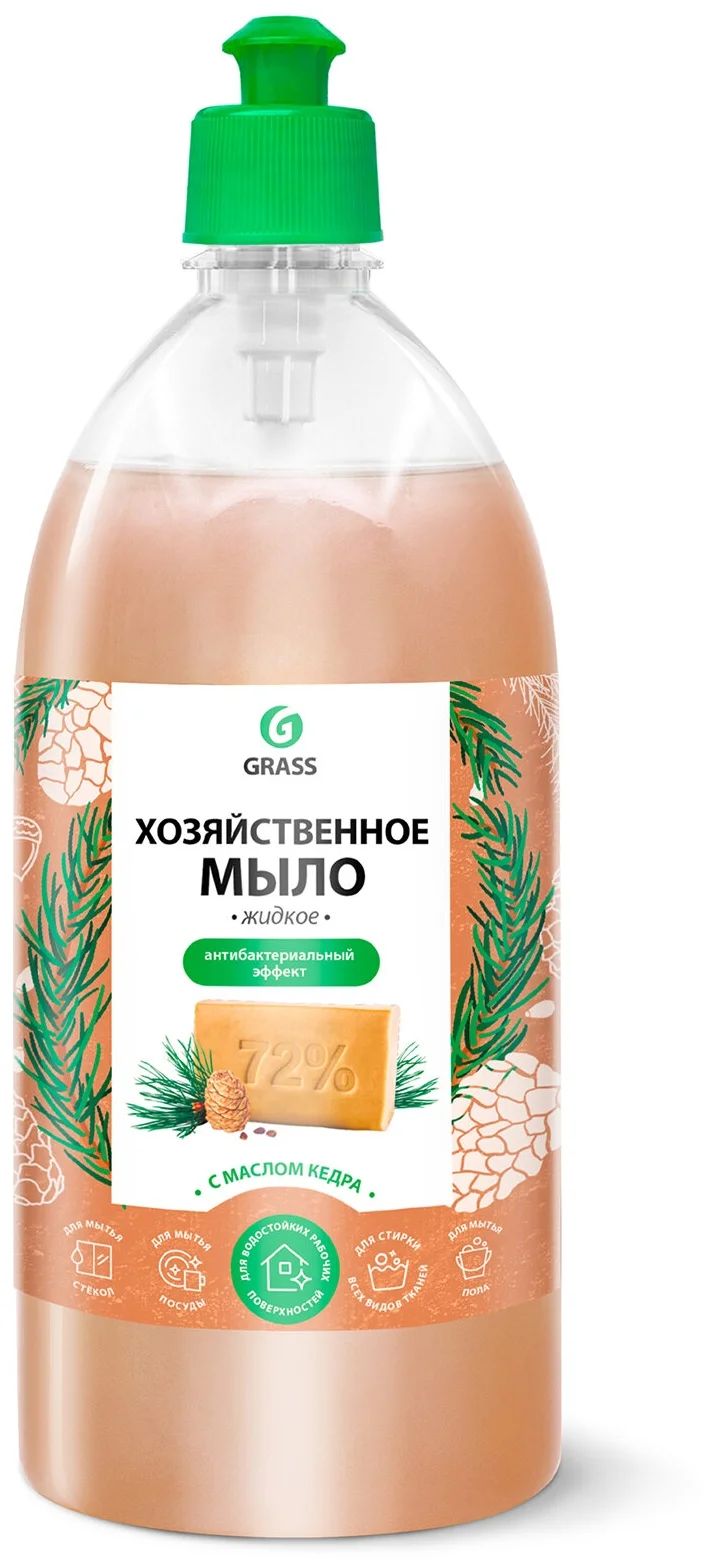 

Жидкое мыло Grass хозяйственное с маслом кедра, 1000 мл