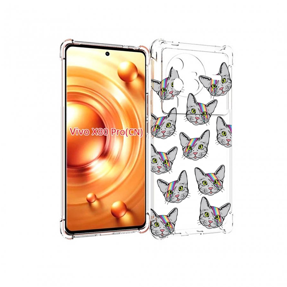 

Чехол MyPads кот-с-молнией-на-лбу для Vivo X80 Pro, Прозрачный, Tocco