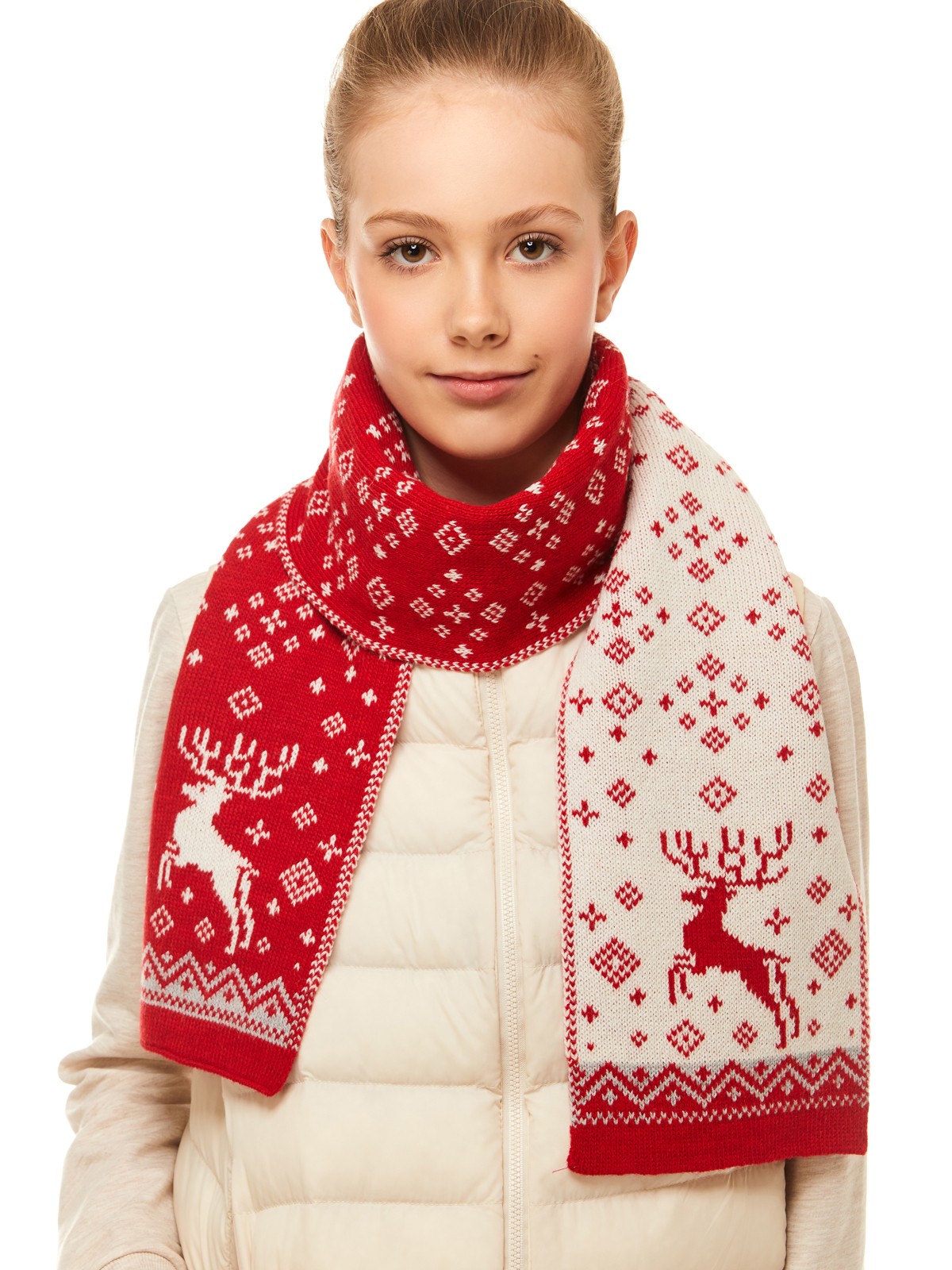 

Шарф детский Scandica Deers красный One Size, 2047SCATG