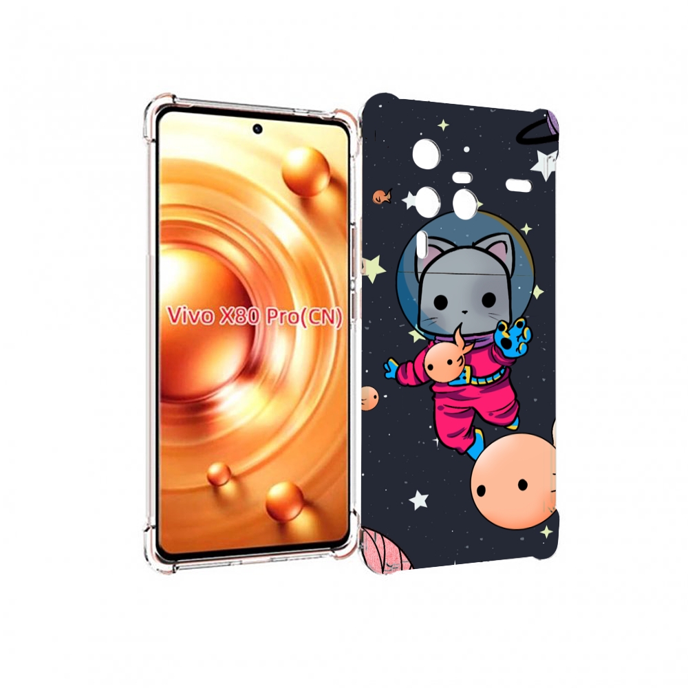 

Чехол MyPads котик-с-рыбкой-в-космосе для Vivo X80 PRO, Прозрачный, Tocco