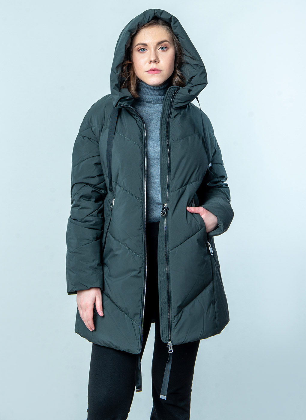 

Пуховик женский Каляев 58485 зеленый 50 RU, 58485