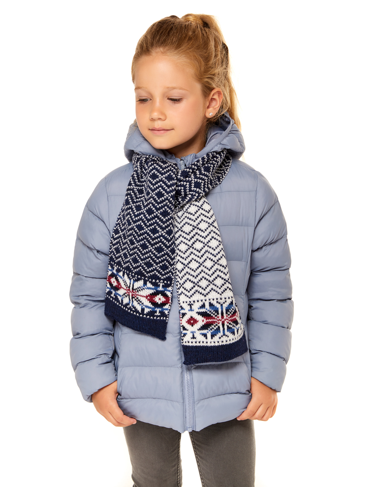 

Шарф детский Scandica, Astrid, белый/ярко-синий, One Size, 700SCAG