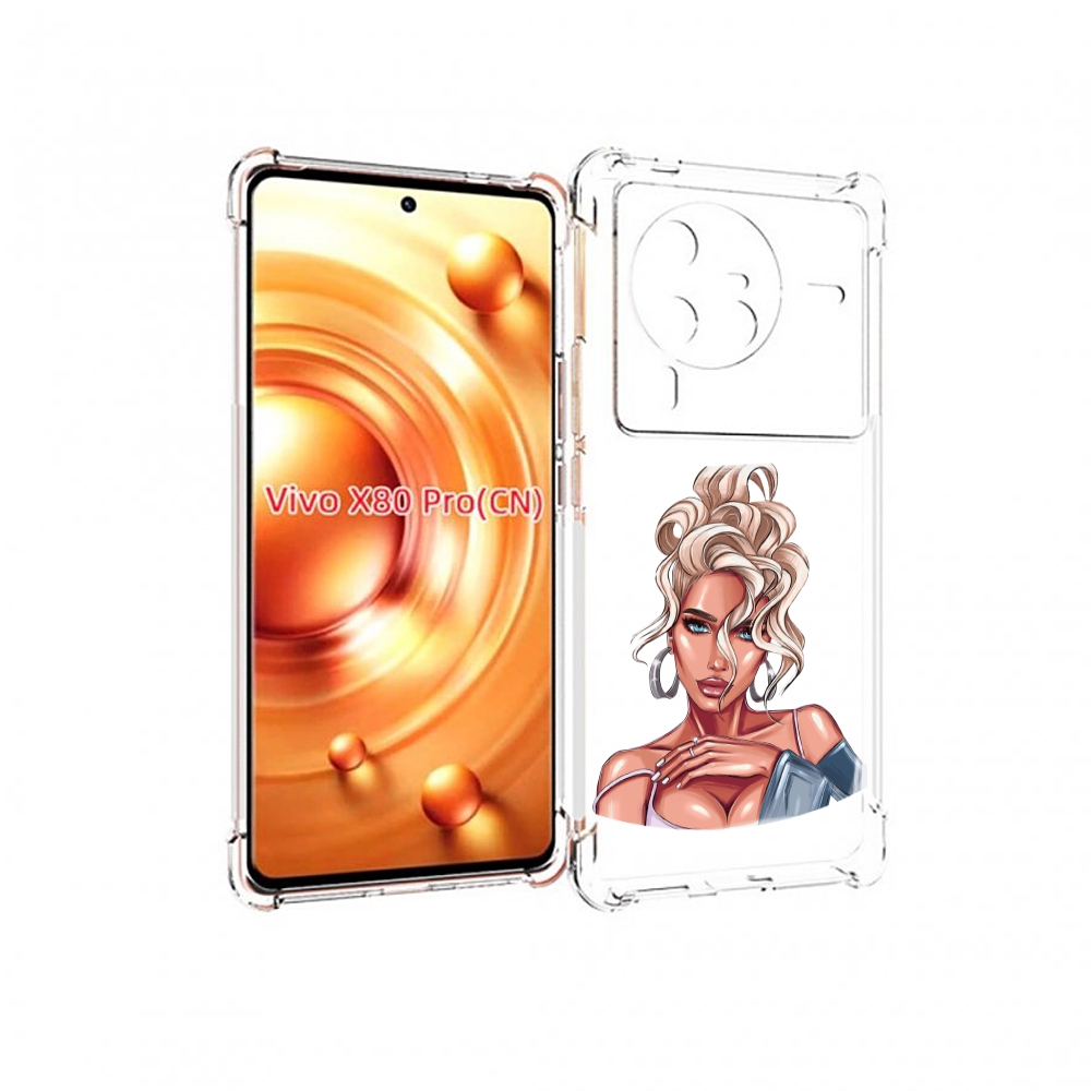 

Чехол MyPads красивая-блондинка женский для Vivo X80 Pro, Прозрачный, Tocco