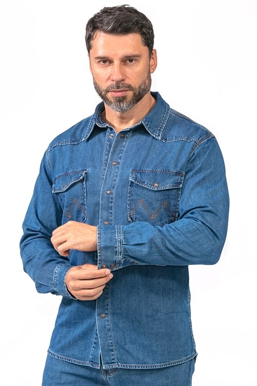 Джинсовая рубашка мужская Montana 12191 синяя M