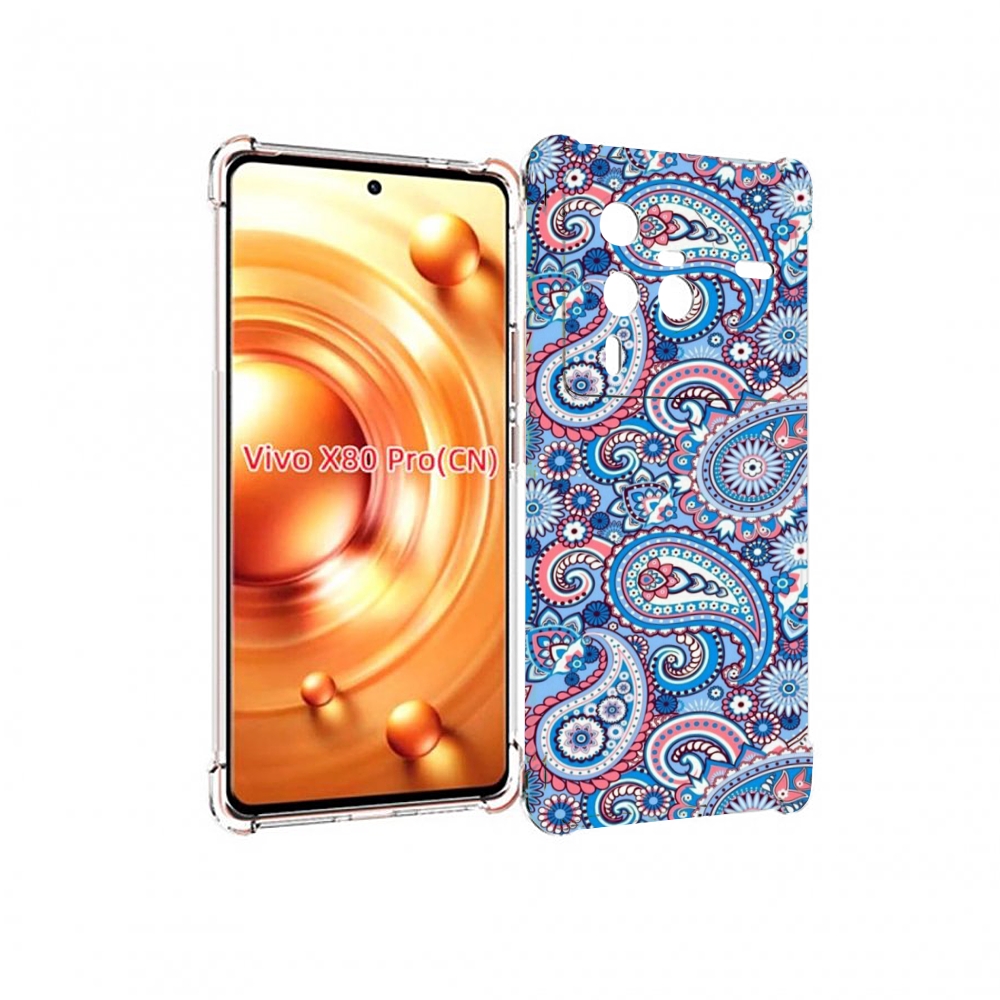 

Чехол MyPads красивый голубой арнамент для Vivo X80 PRO, Прозрачный, Tocco