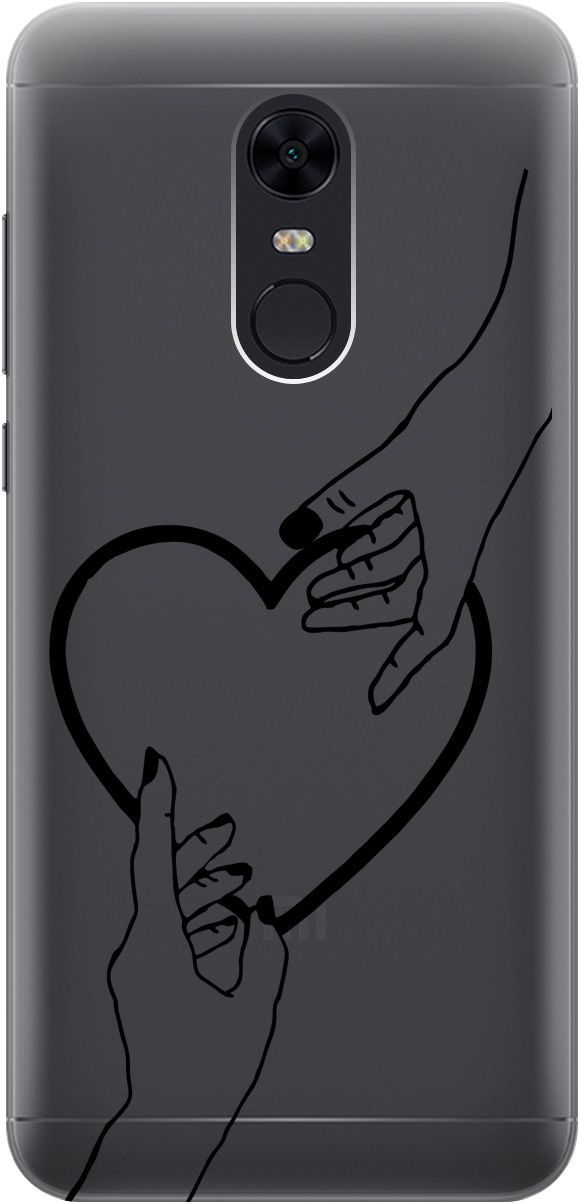 

Силиконовый чехол на Xiaomi Redmi 5 Plus "Hands" прозрачный, Прозрачный;черный, 5532