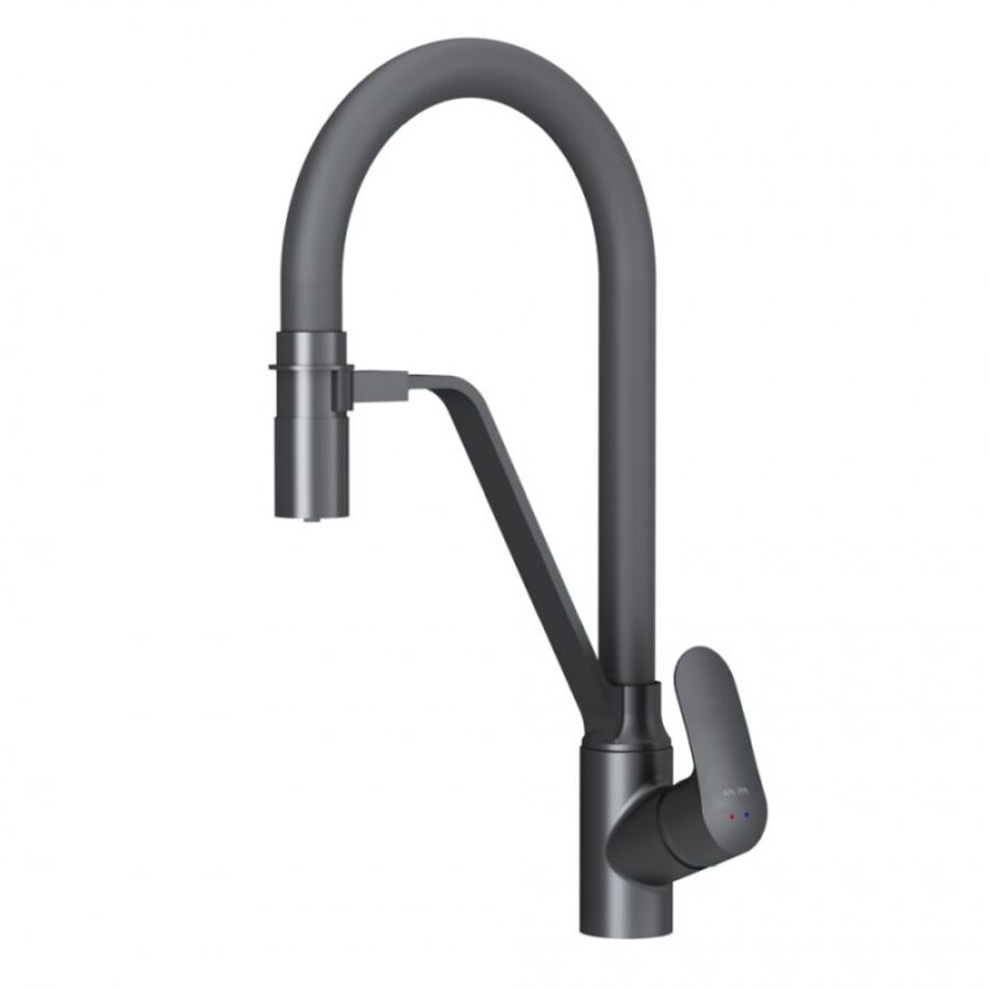 

AM.PM F9507822 Prime New смеситель для кухни и гибким изливом черный шт., Серый