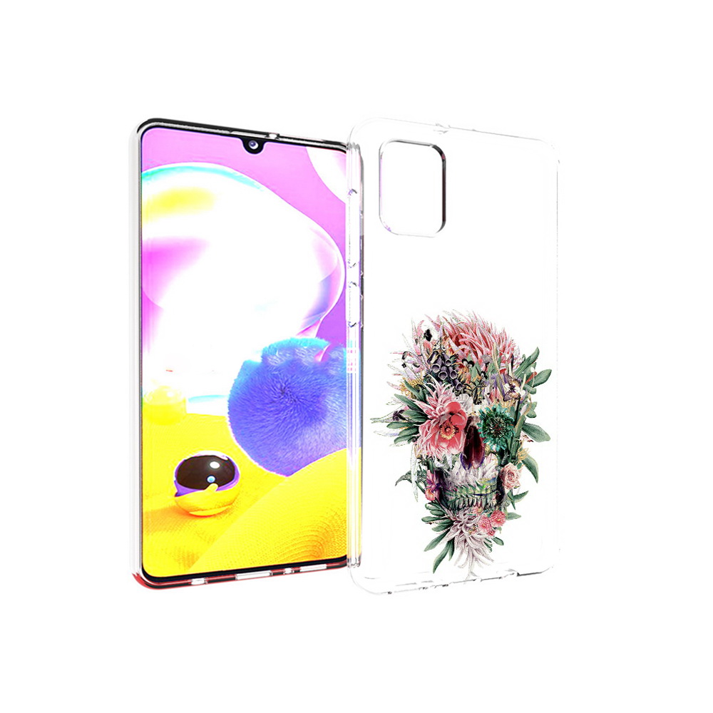 

Чехол MyPads Tocco для Samsung Galaxy A31 череп из цветов (PT146911.482.677), Прозрачный, Tocco