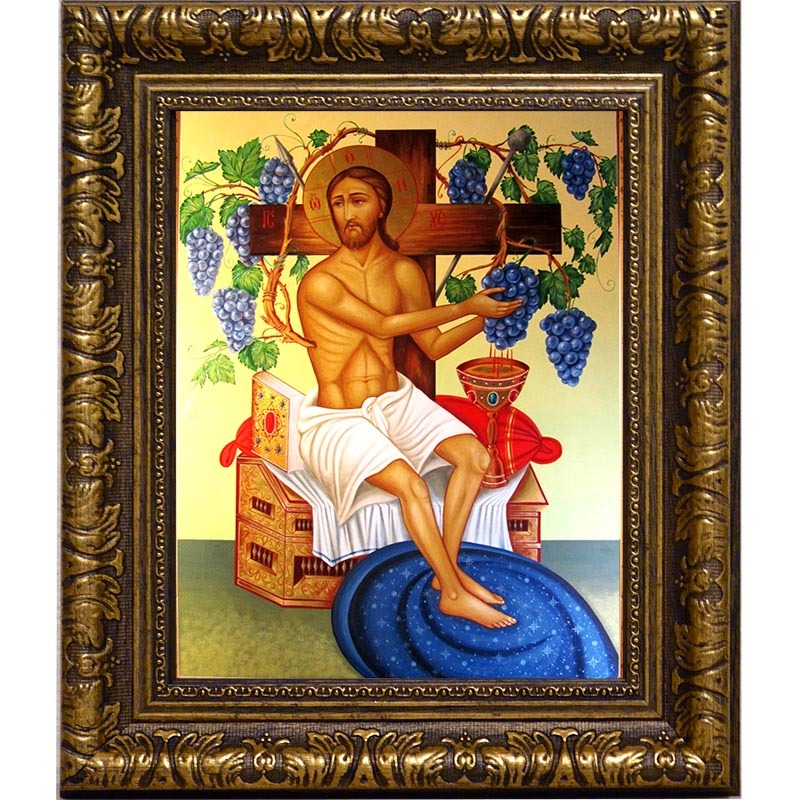 

Христос Виноградная Лоза. Икона Иисуса Христа на холсте.