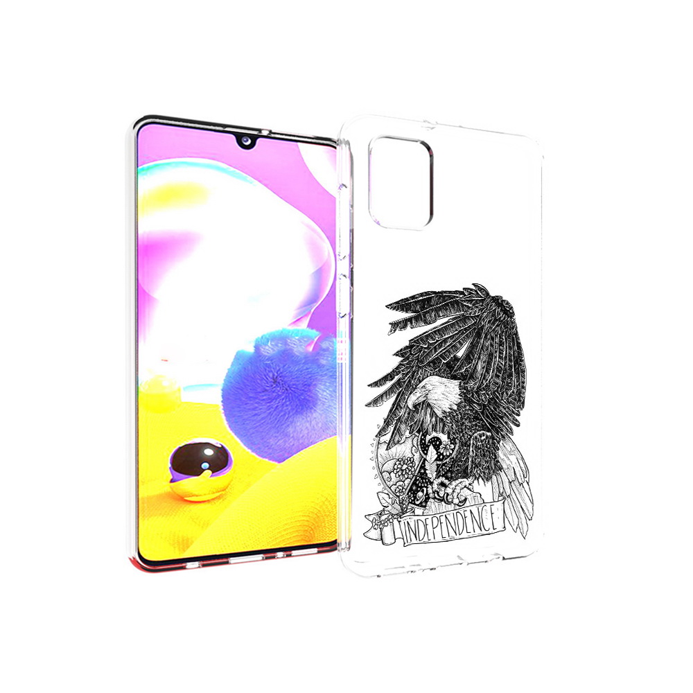 

Чехол MyPads Tocco для Samsung Galaxy A31 черно белый сокол (PT146911.482.688), Прозрачный, Tocco
