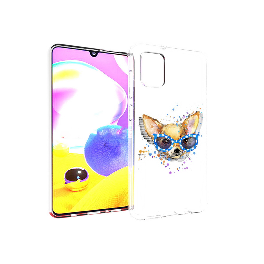 

Чехол MyPads Tocco для Samsung Galaxy A31 чихуа-хуа в очках (PT146911.482.691), Прозрачный, Tocco
