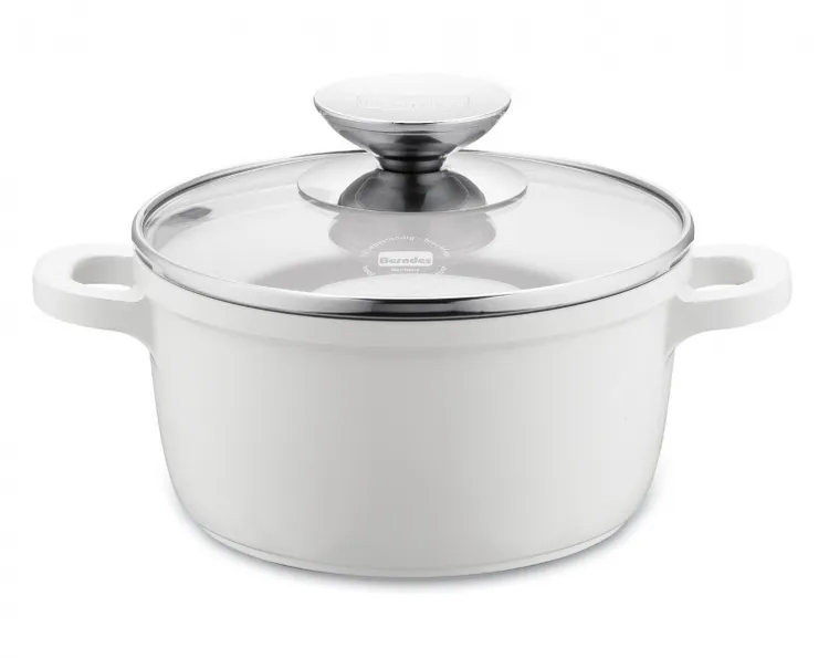 Кастрюля со стеклянной крышкой Berndes VARIO CLICK INDUCTION WHITE (O 24 см) (032145)