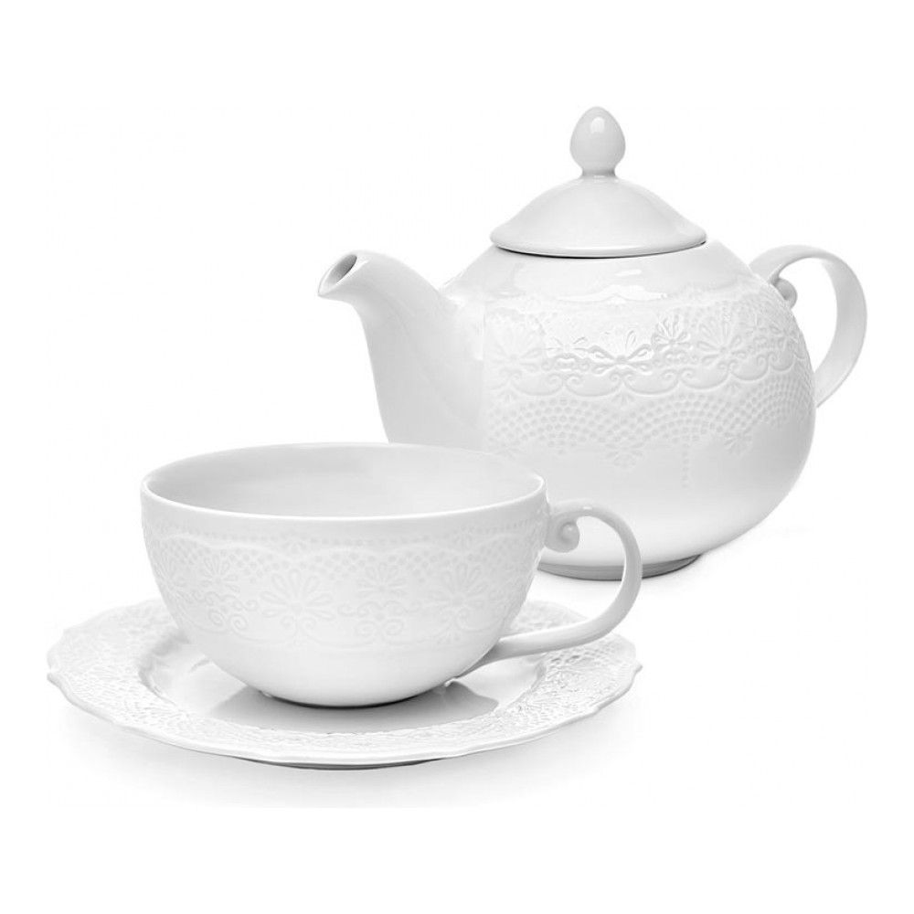 фото Набор чайный walmer emily чашка с блюдцем 0.25 л + чайник заварочный 1 л, w00250100