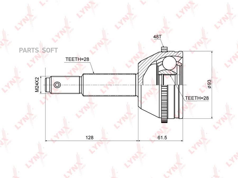 

ШРУС наруж.FORD Transit 2.2D 06=>