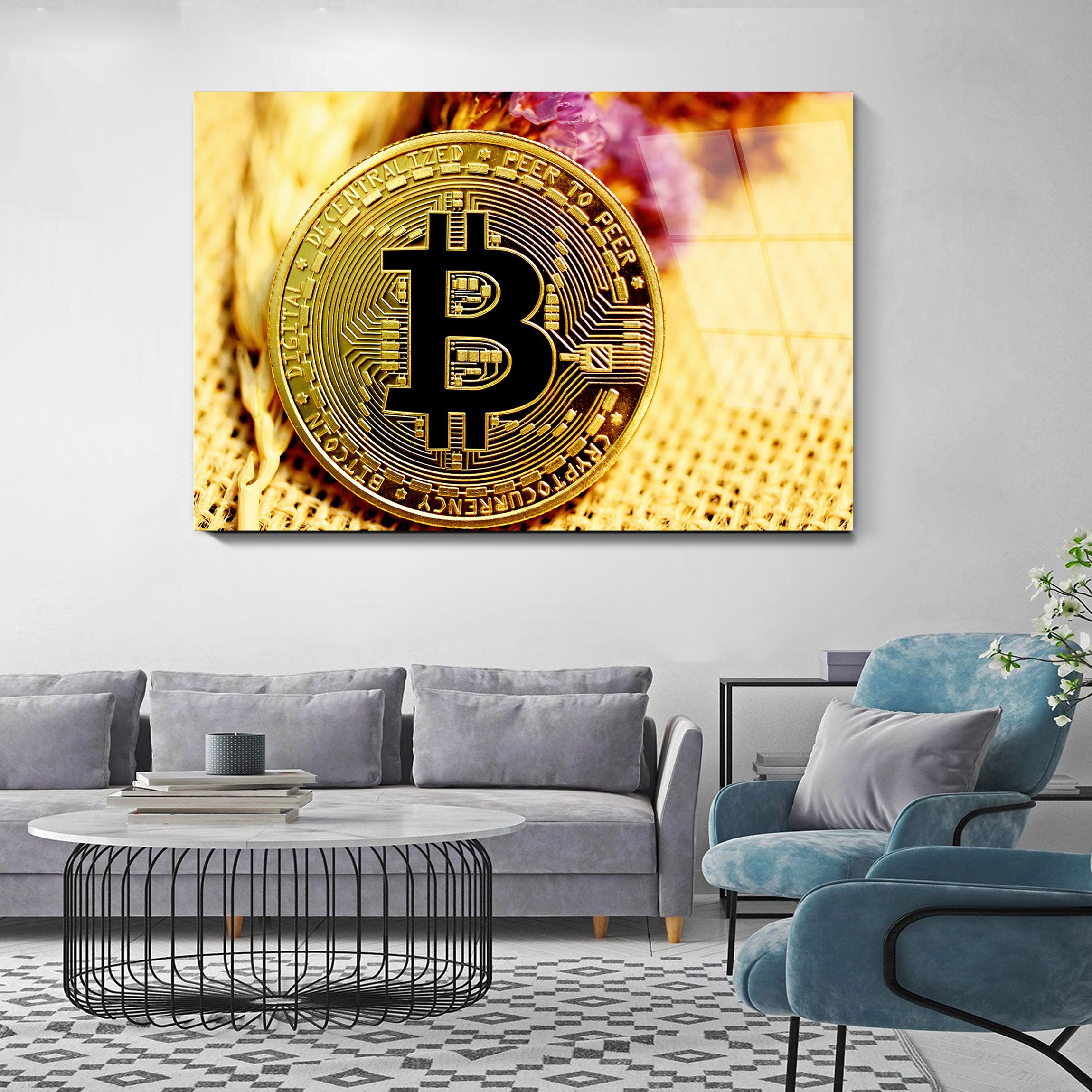 

Картина Монета биткоин 60х40 см на стекле 145648874, 145648874