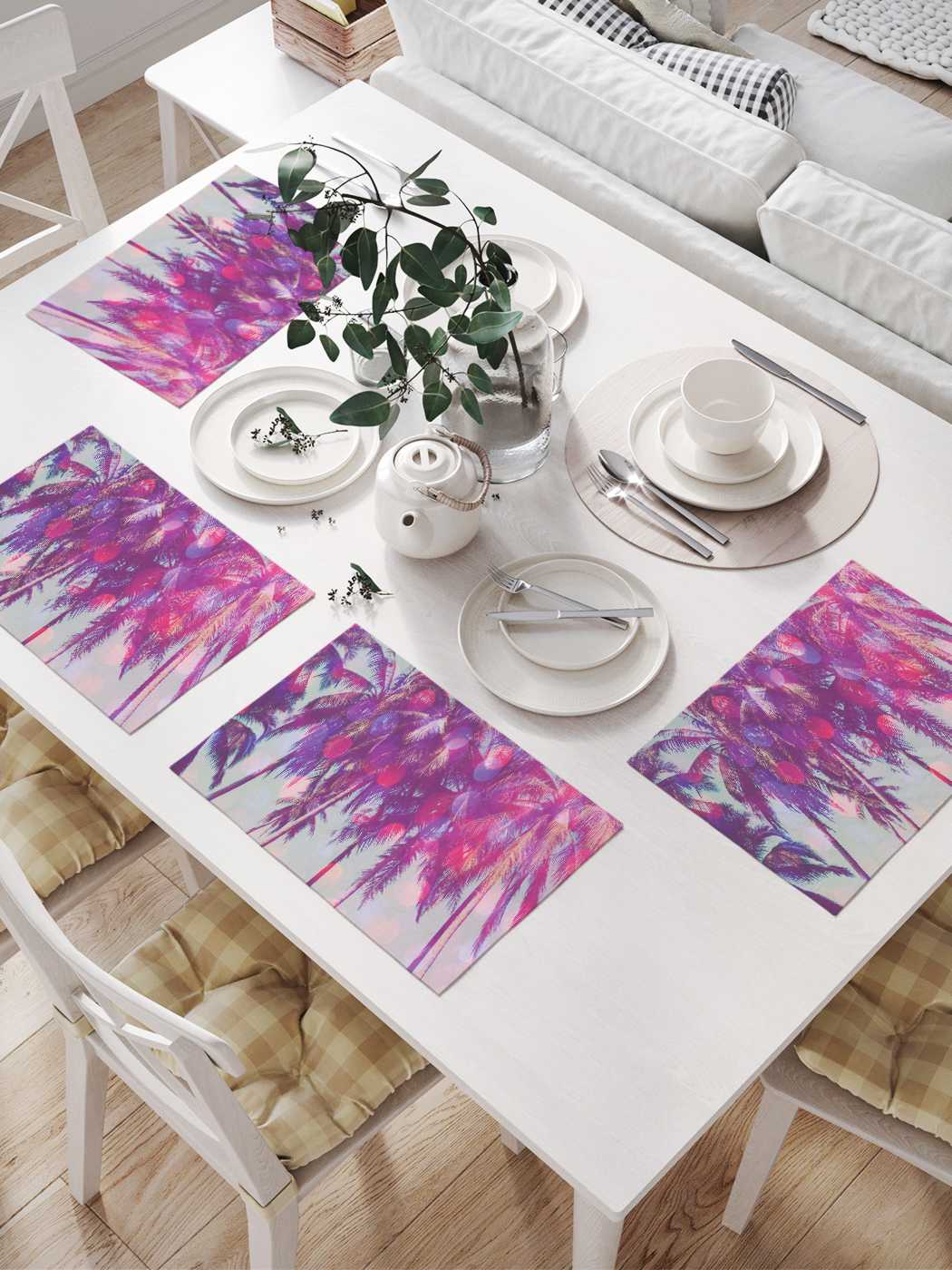 фото Комплект салфеток joyarty "пальмовые блики" для сервировки стола 32х46 см, 4 шт.