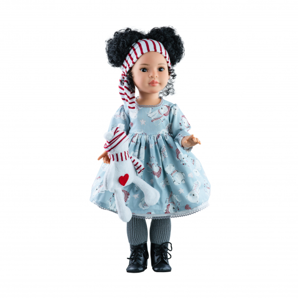 Купить Кукла Paola Reina Мэй в голубом платье с медвежонком, шарнирная, 60 см 06563,