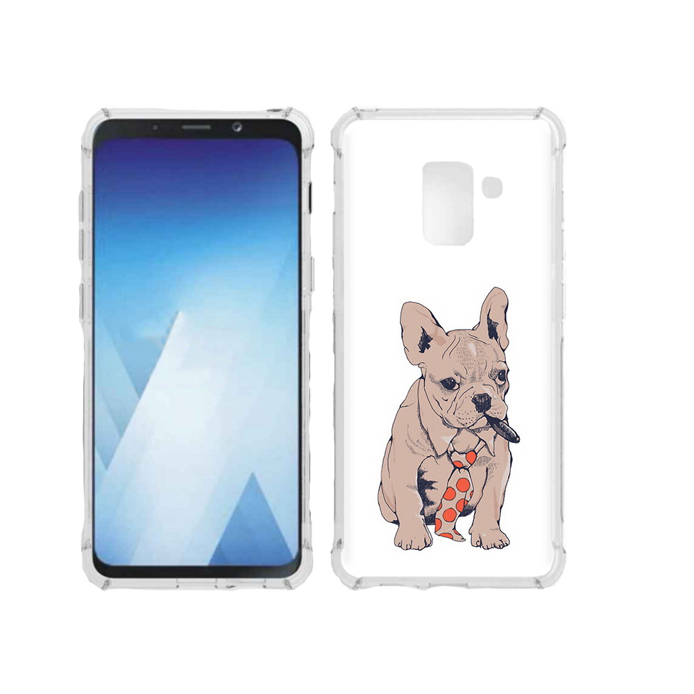 

Чехол MyPads Tocco для Samsung Galaxy A5 (2018) бульдог с сигарой (PT95317.573.250), Прозрачный, Tocco