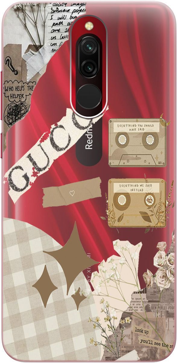 

Силиконовый чехол на Xiaomi Redmi 8 "GUCCI Stickers" прозрачный, Прозрачный;бежевый, 5543