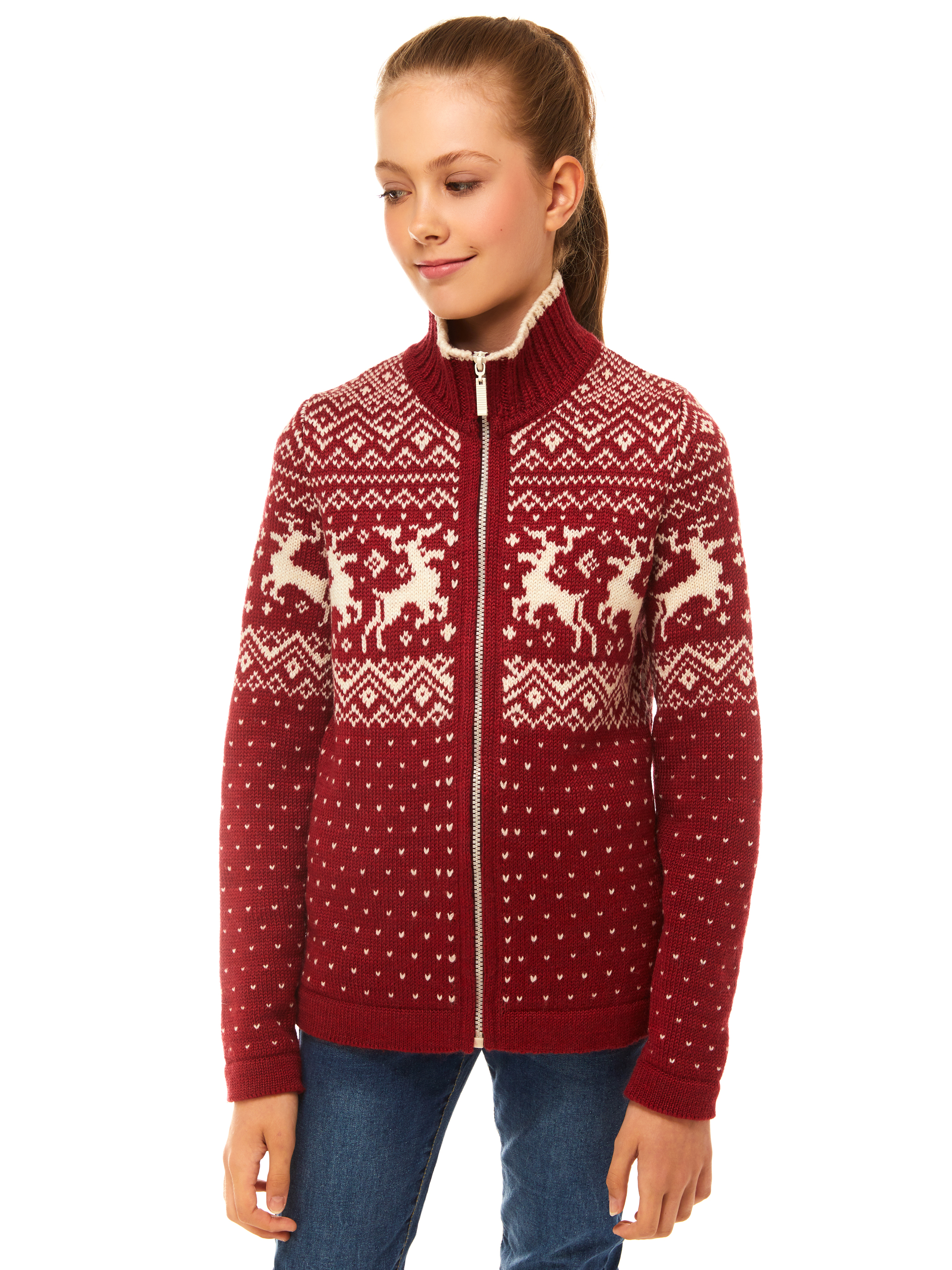 

Кардиган детский Scandica Reindeers винный р. 164-170, 8-2ZTG
