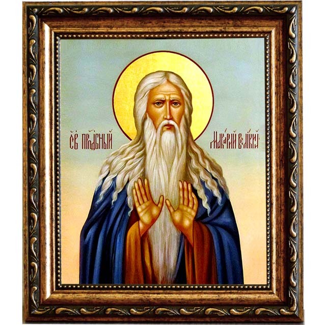 

Макарий Великий Египетский Преподобный. Икона на холсте.
