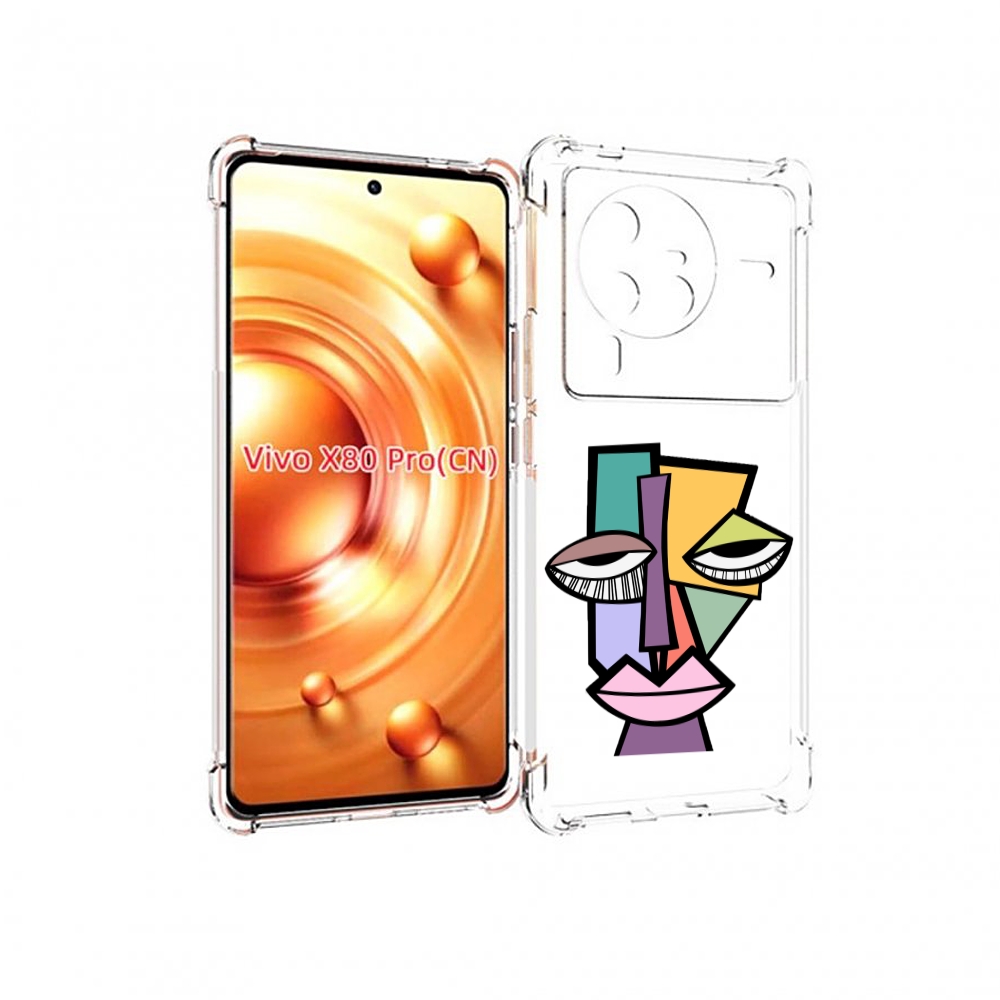 

Чехол MyPads лицо из квадратиков с глазами женский для Vivo X80 PRO, Прозрачный, Tocco