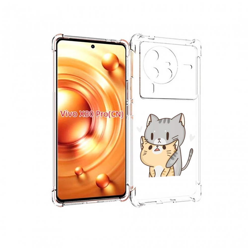 

Чехол MyPads любящие-коты для Vivo X80 Pro, Прозрачный, Tocco