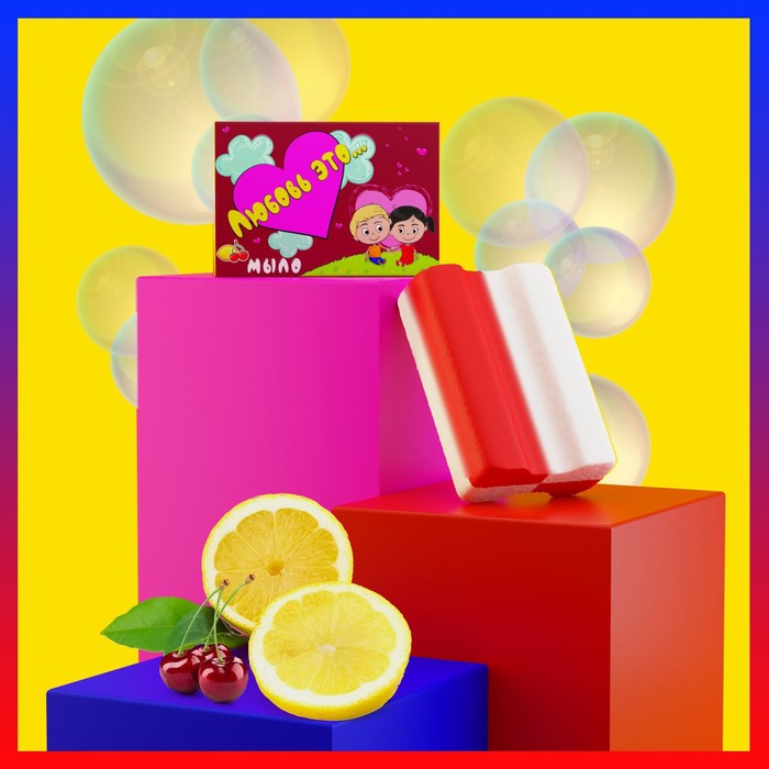 

Мыло Love is "Вишня и лимон", фигурное, 40 г