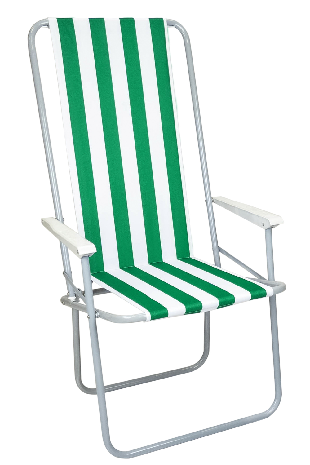 Кресло Мебек Стандарт с высокой спинкой зеленая полоска