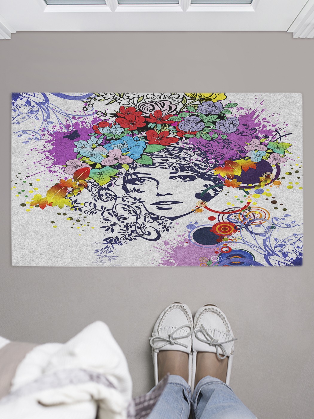 

Придверный коврик в прихожую для обуви, на резиновой основе, 75x45 см door_45102 JoyArty