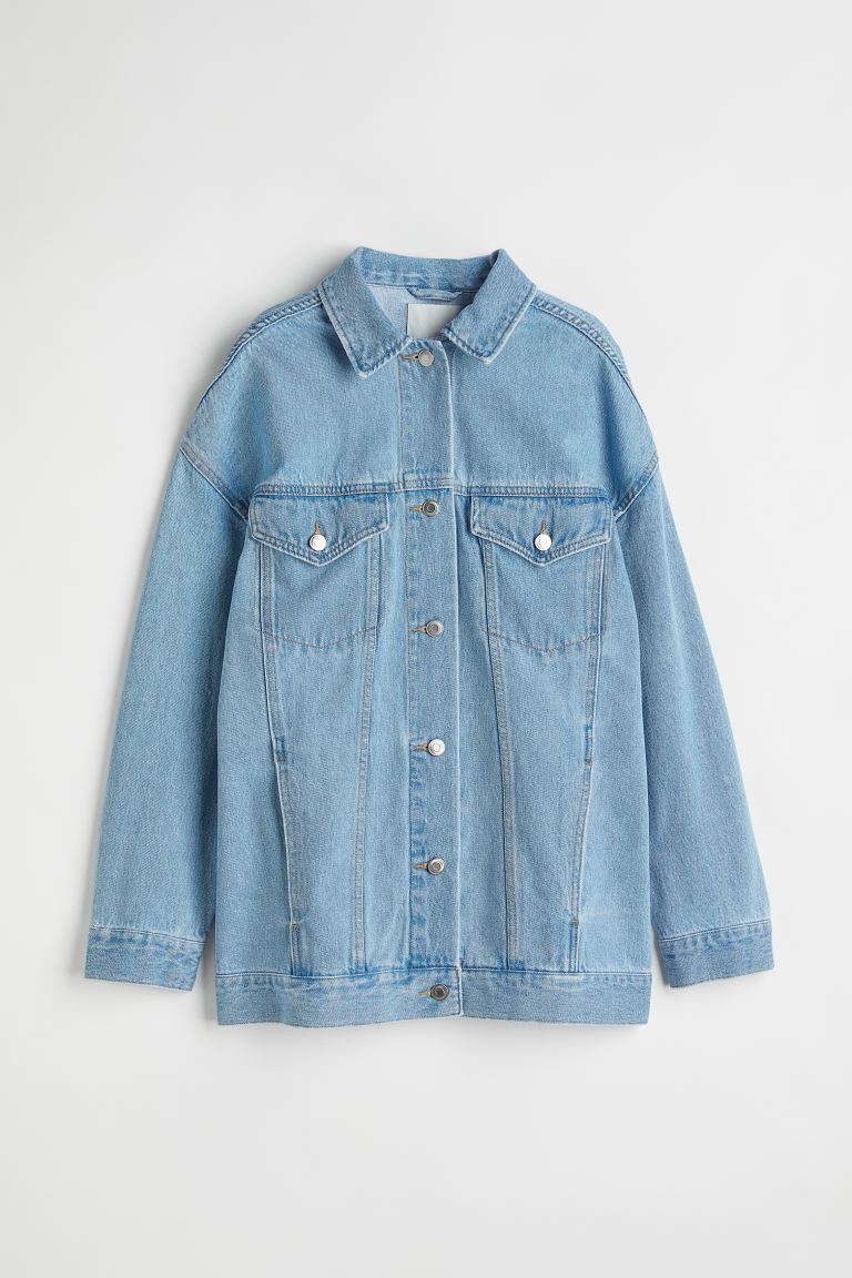 

Джинсовая куртка женская H&M 1061301001 синяя 2XL (доставка из-за рубежа), 1061301001