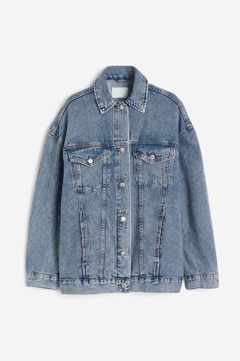 

Джинсовая куртка женская H&M 1061301002 синяя M (доставка из-за рубежа), 1061301002