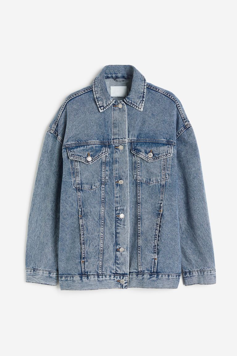 Джинсовая куртка женская H&M 1061301002 синяя L (доставка из-за рубежа)