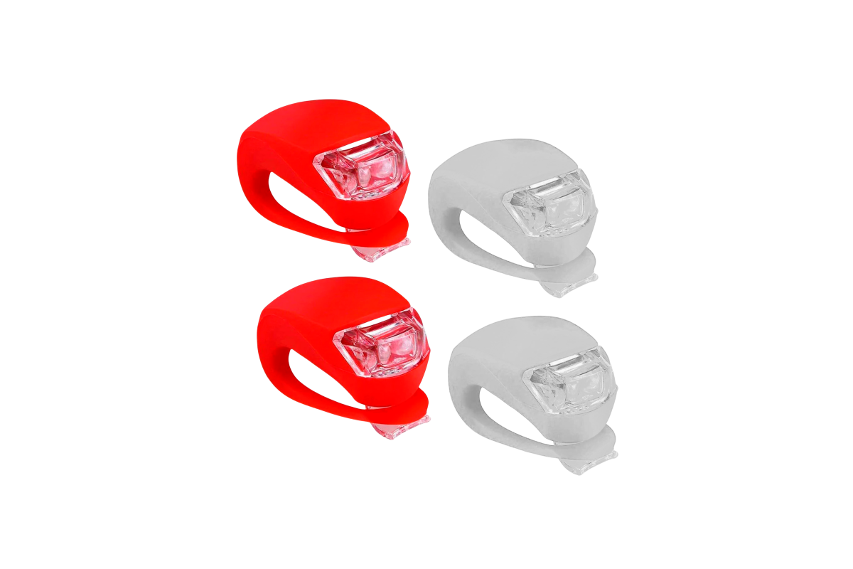 Фонари светодиодные Mobicent MC2ER211314 велосипедные, силиконовые, 2 белых и 2 красных
