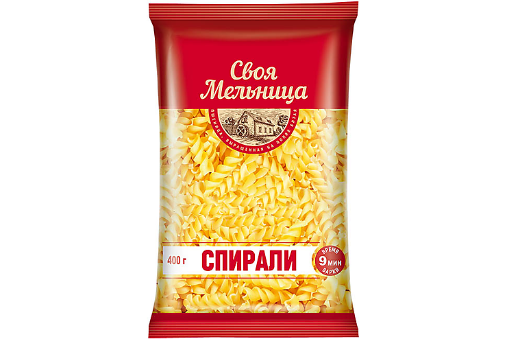 Своя Мельница, макаронные изделия Спирали, 400 г