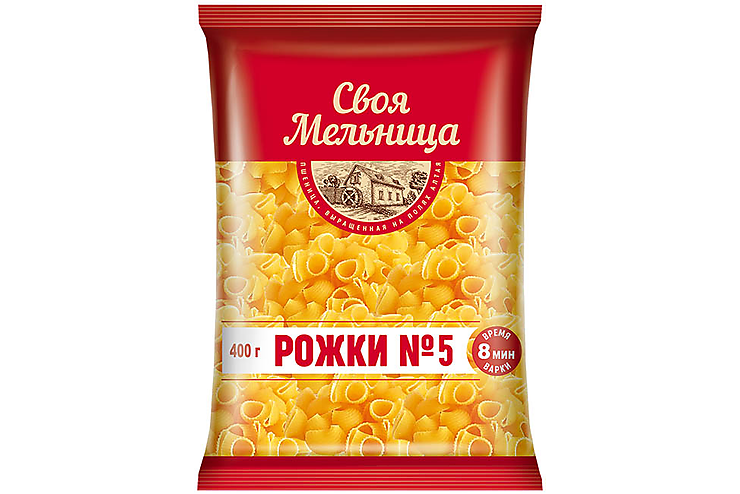 

Своя Мельница, макаронные изделия Рожки №5, 400 г