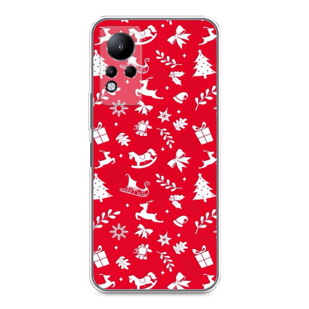 

Чехол для Infinix Note 11/12 G88 "Красный новогодний фон", Красный;белый, 3100450-5